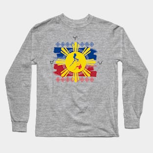 Philippine Flag Baybayin word Malaya (Freely) Long Sleeve T-Shirt